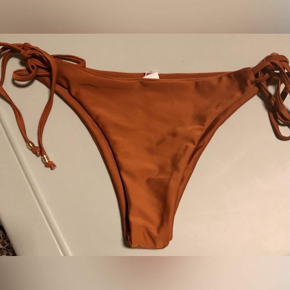 Women's rust Orange side tie Bikini Bottom NWOT sz small